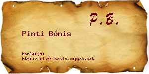 Pinti Bónis névjegykártya